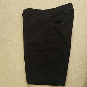 Black finely striped shorts